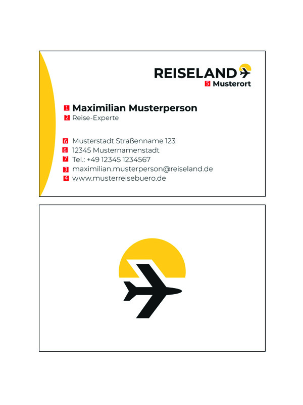 Visitenkarten Reiseland Franchise