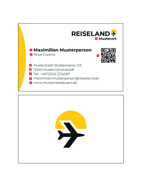 Visitenkarten Reiseland Franchise QR-Code